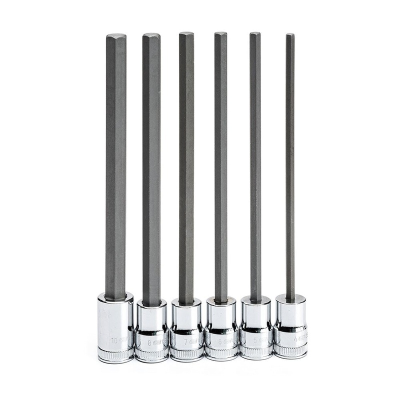 GearWrench 82554 6 Pc. 3/8″ Drive Long Length Hex Bit Metric Socket Set