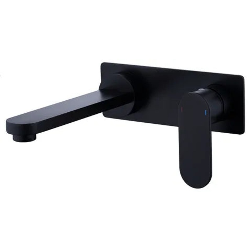 Vetto Wall Basin Mixer With Spout Matt Black