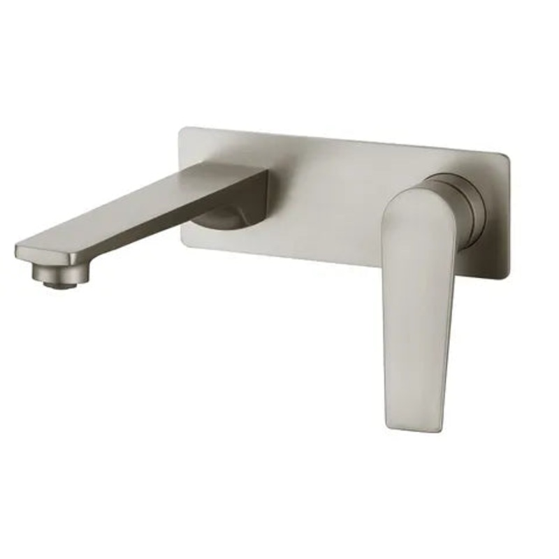 Zevio Wall Basin Mixer Brush Nickel