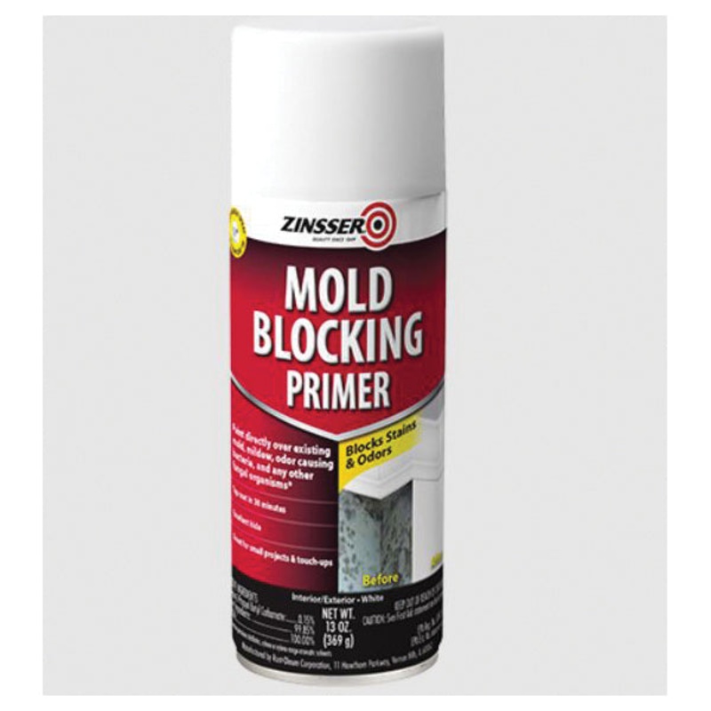 ZINSSER 287512 Mold Blocking Primer, Blocking Primer, White, 8 to 10 sq-ft Coverage Area, 13 oz, Aerosol Spray